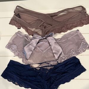 Victoria's Secret Lace Panties Set - Brown, Lavender, Navy